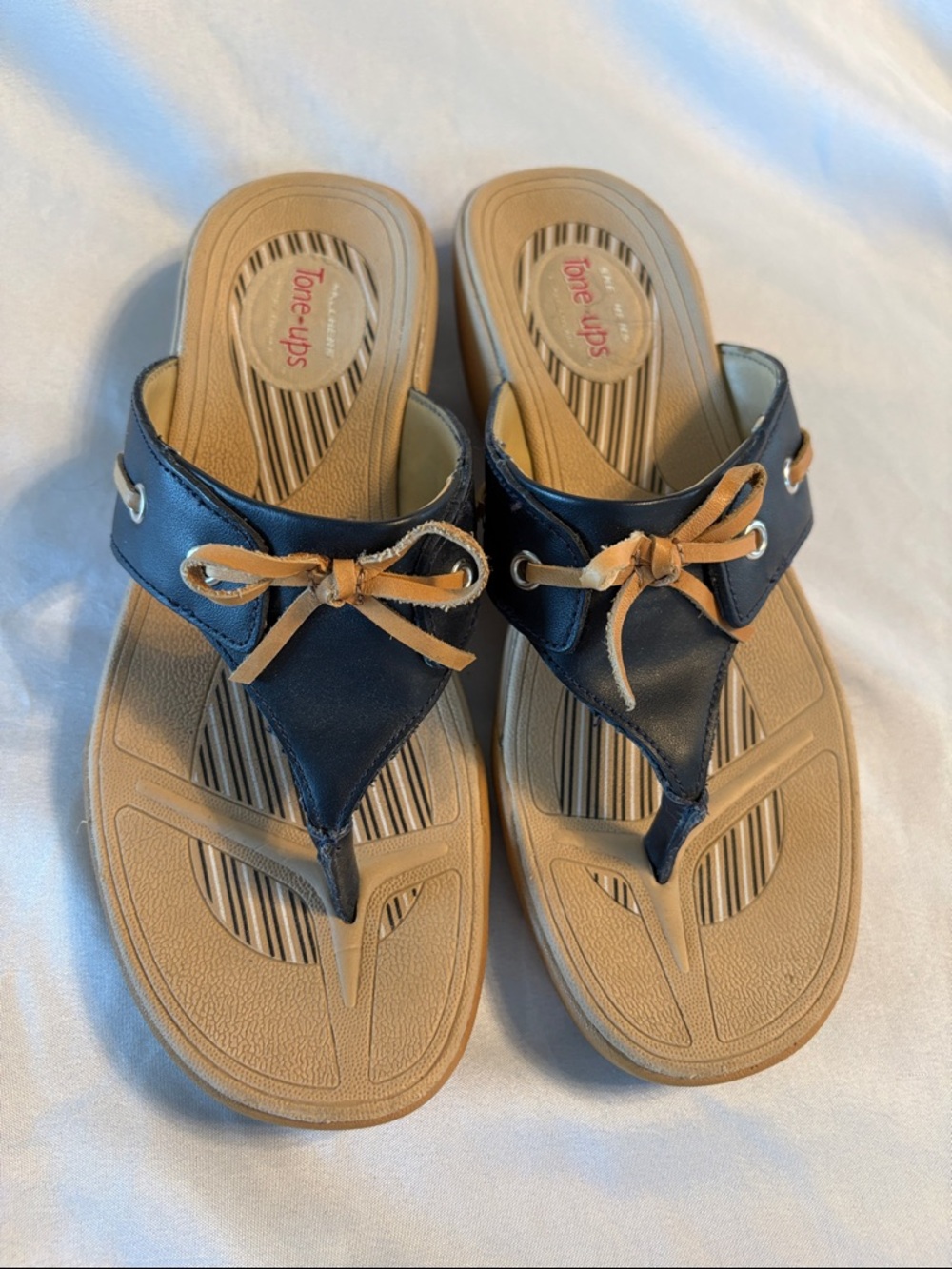 Skechers Tone Up Sandals with Bow Detail